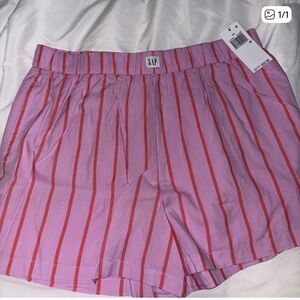 GAP Vibrant Pink Shorts with Red Stripes